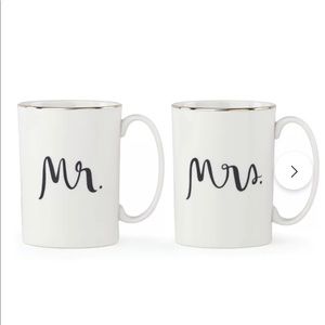 New in Box Kate Spade Bridal Mr Mrs Mug Set